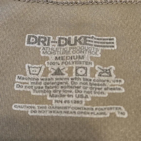 Dri-Duke Moisture Control Compression USGI T-Shirt Men's Military SAND Medium - Picture 7 of 12